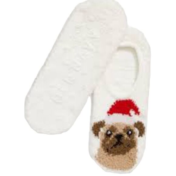 Pug No-Show Cozy Socks - Picture 1 of 2